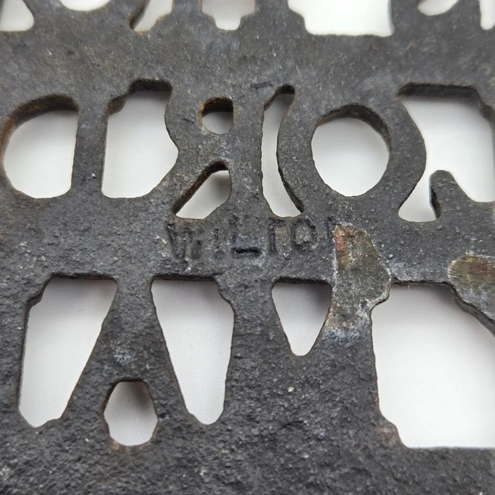 Wilton Cast Iron Trivet Bless This‎ House Prayer Black Gold Vintage Decor